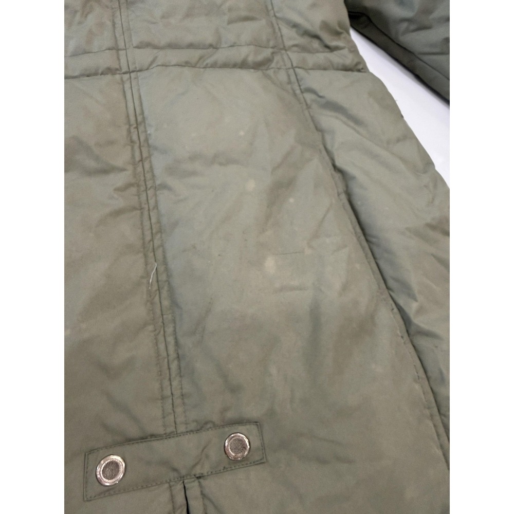 Sam Edelman Jacket Womens Small Green Hooded Parka Coat Faux Fur Trim Puffer - Picture 13 of 14